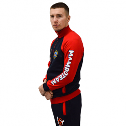 Костюм из футера комбинированный (толстовка без капюшона и брюки)