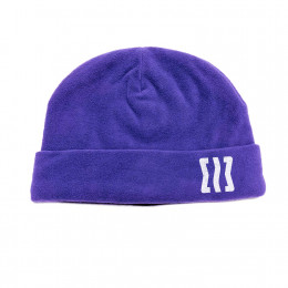 Шапка без отворота однотонная трикотажная двухслойная с подкладом из флиса