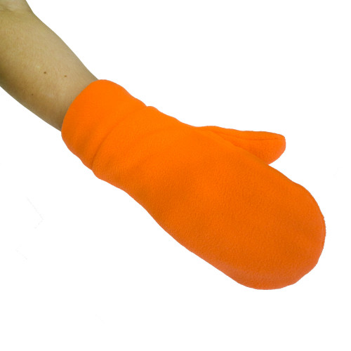 Варежки двухслойные из однотонного флиса