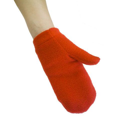 Варежки двухслойные из однотонного флиса