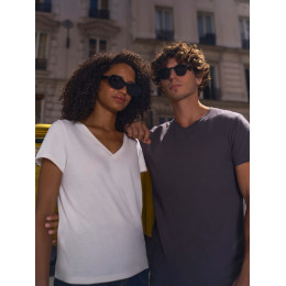 Футболка унисекс Regent с V-образным вырезом, молочно-белая