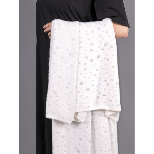 Плед Snowspot Fluffy, белый с люрексом