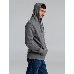 Толстовка на молнии с капюшоном унисекс King, темно-серый меланж