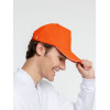 Бейсболка Classic, оранжевая с белым кантом