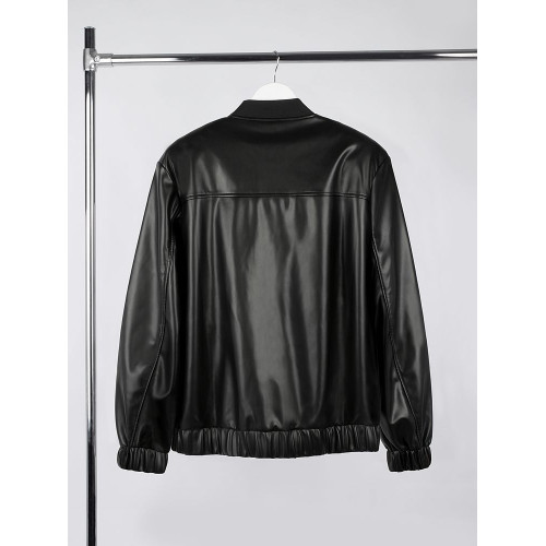 Бомбер из искусственной кожи Univer, черный