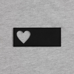 Лейбл из ПВХ с вырубкой «Сердце», черный