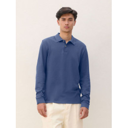 Рубашка поло унисекс с длинным рукавом Pacific LSL, кобальт (темно-синяя)