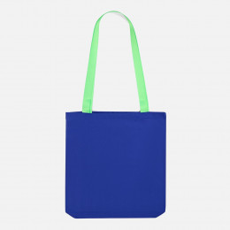 Шопер B4, синий с зелеными ручками