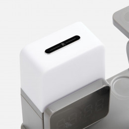 Зарядная станция с электронными часами и подсветкой Large Charge ver.3, серая