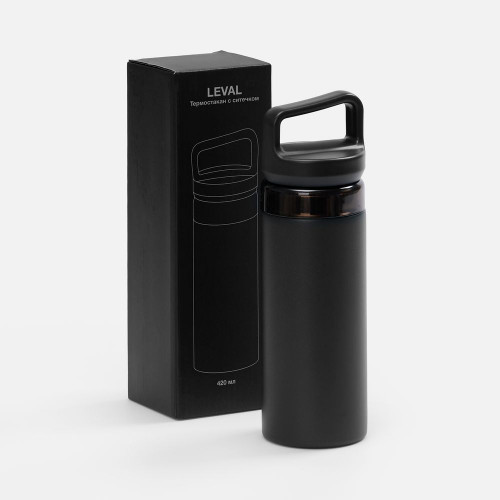 Термостакан Leval с ситечком, черный
