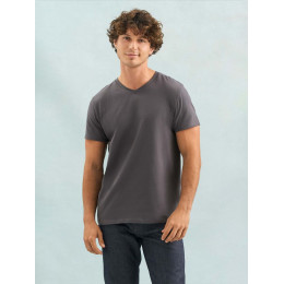 Футболка унисекс Regent с V-образным вырезом, темно-серая