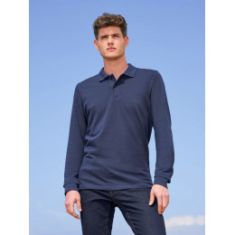 Рубашка поло мужская с длинным рукавом Perfect LSL Men, серый меланж