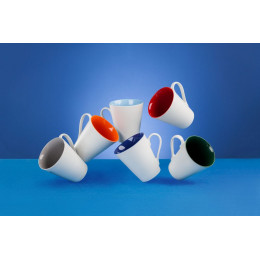 Кружка New Bell матовая, белая с красным