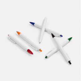 Ручка шариковая Tick, белая с красным