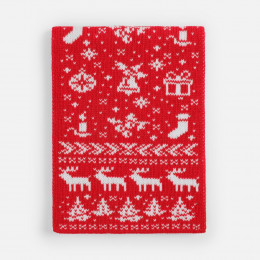 Шарф Holidale, красный с молочным