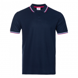 Рубашка поло мужская STAN триколор хлопок/полиэстер 185, 04RUS