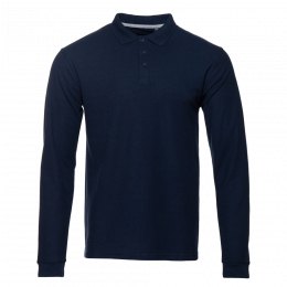 Рубашка поло мужская STAN длинный рукав хлопок/полиэстер 185, 104S