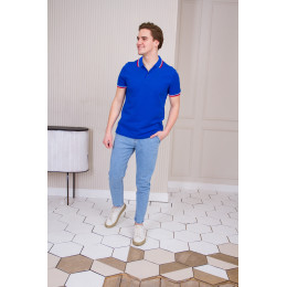 Рубашка поло мужская STAN триколор хлопок/полиэстер 185, 04RUS